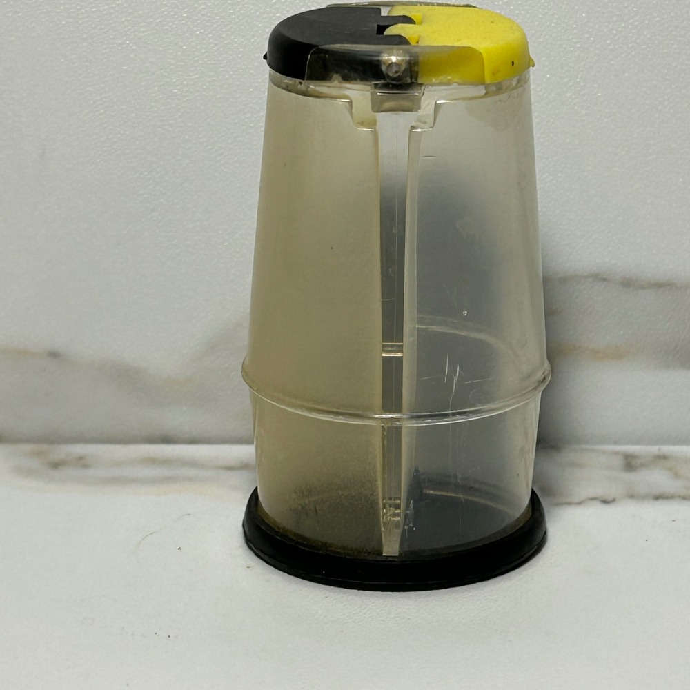 Vintage Swiss Made Dual Salt and Pepper Shaker Clear Plastic Tower Flip Top